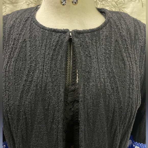 St. John Collection Black and blue cardigan - wool blend - luxury Knitwear - Picture 5 of 7